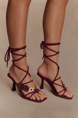 Ezekiel Strappy Sandal Heel - Wine