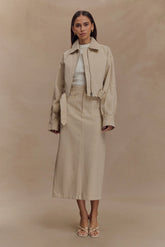 Fallon Cropped Denim Jacket - Stone Wash