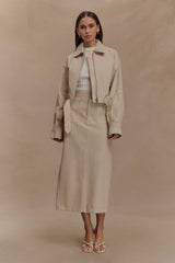 Fallon Cropped Denim Jacket - Stone Wash