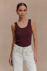 Maeva Scoop Tank Top - Chocolate