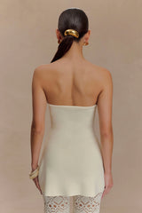 Anette Bandage Knit Strapless Top - Ivory