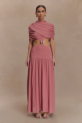 Georgina Chiffon Midi Dress - Burnt Rose