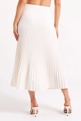 Twyla Pleated Suiting Maxi Skirt - Ivory