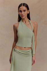 Xanthia Knit Halter Top - Pastel Green