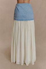 Tully Chiffon Denim Maxi Skirt - 80'S Blue