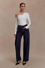 Maelle Off Shoulder Long Sleeve Top - Ivory