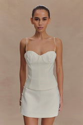Jaime Spaghetti Strap Suiting Top - Ivory