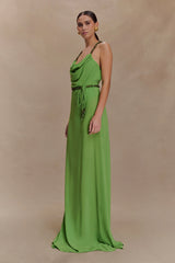 Elaine Chiffon Beaded Maxi Dress - Green