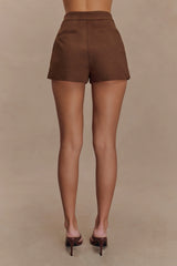Sally Faux Suede Short - Milk Chocolate