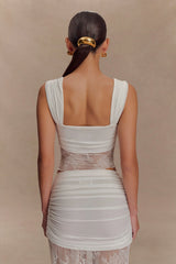 Guinevere Lace And Mesh Top - Ivory