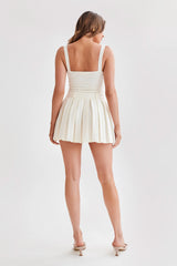 Hailey Slinky Long Line Sweetheart Top - Ivory