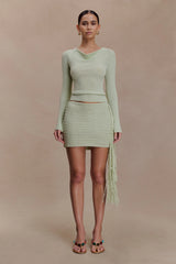 Terrymae Crochet Mini Skirt - Pastel Green