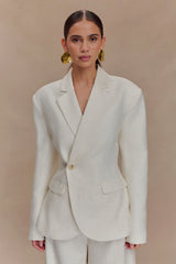 Jameson Cinched Linen Blazer - Oat Marle