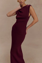 Francisca Mid Rise Knit Maxi Skirt - Merlot