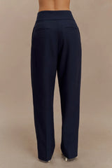 Penelope Pleated High Waisted Pants - Dark Navy