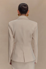 Max Cinched Waist Blazer - Ivory Stone