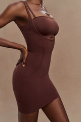 Jocelyn Backless Shapewear Mini Dress - Espresso