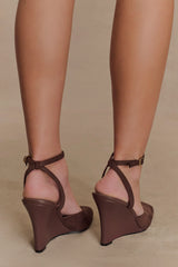 Kaleen Faux Suede Wedge Heel - Chocolate