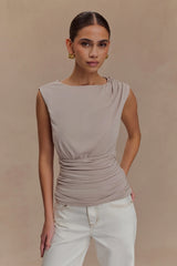 Anthony Short Sleeve Top - Taupe