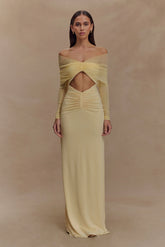Rafaella Slinky And Mesh Maxi Dress - Lemon