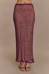Cordelia Knit Maxi Skirt - Mauve