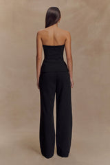 Lindie Straight Leg Suiting Pants - Black