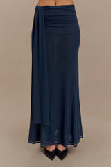 Arna Mesh Maxi Skirt - Midnight Blue