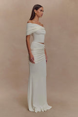 Irene Gathered Knit Top - Ivory