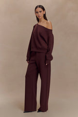 August Straight Leg Jogger - Chocolate