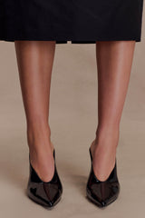 Emerson Patent Faux Leather Point Heel - Black