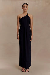 Philippa Knotted Crepe Maxi Dress - Black