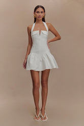 Calipso Halter Mini Dress - White