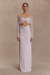 Rafaella Slinky And Mesh Maxi Dress - Pale Pink