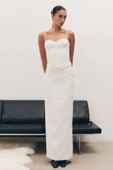 Angelie Suiting Maxi Skirt - Ivory