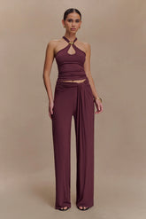 Ramona Modal Straight Leg Pant - Mahogany