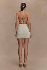 Astraeus Beaded Cowl Mini Dress - Ivory