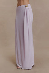 Bridget Slinky Maxi Skirt With Hardware - Dusty Lilac