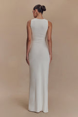 Kassidy Peached Jersey Maxi Dress - Ivory
