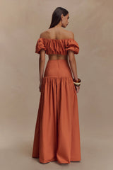 Autumn Maxi Skirt - Burnt Orange