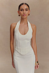 Meadow Corset Halter Top - White