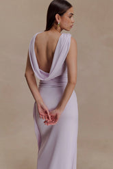 Bridget Slinky Cowl Back Top - Dusty Lilac