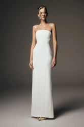 Kalila Strapless Crepe Maxi Dress - White