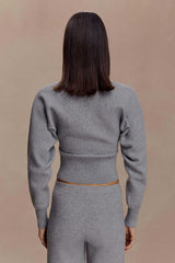 Ciaralee Cinched Waist Jumper- Grey Marle