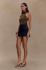 Fallon Denim Micro Mini Skort - Indigo Blue
