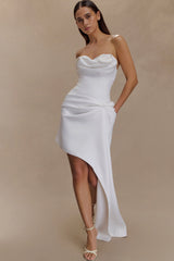 Evianna Strapless Gathered Mini Dress - White