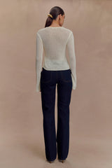Isabella Long Sleeve Knit Top - White