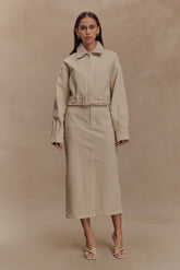 Fallon Denim Midi Skirt - Stone Wash