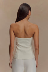 Lindie Strapless Suiting Top - Ivory
