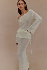 Reagan Knit Maxi Skirt - White