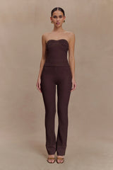 Elodie Ribbed Knit Pants - Chocolate